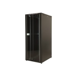 EKIVALAN Cabinet Eco 36U 800x800 2 glass, metal, 2 sides, 4Mts, Black