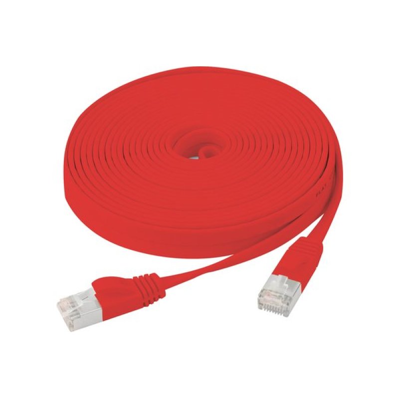 Cat6 RJ45 Flat patch cable U/FTP snagless red - 20 m