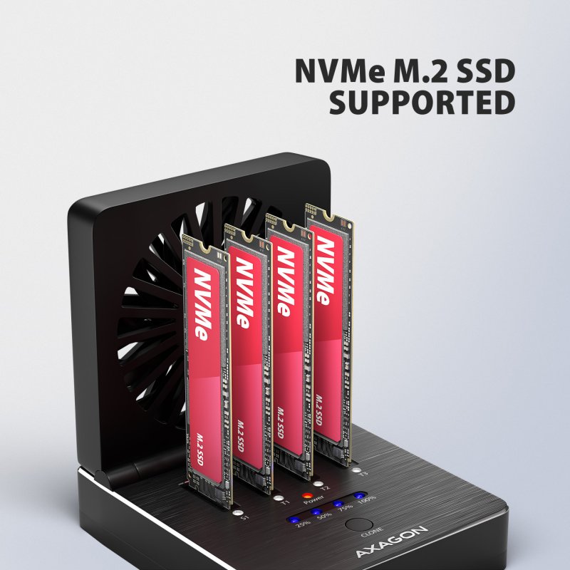 AXAGON ADSA-M2C44 Docking Station, USB4, für M.2-NVMe-SSDs - schwarz