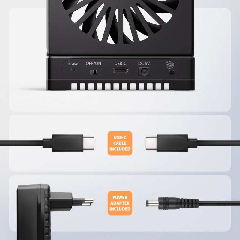 Axagon ADSA-M2C44 USB4 docking station for 4x M.2 NVMe SSDs, cloning