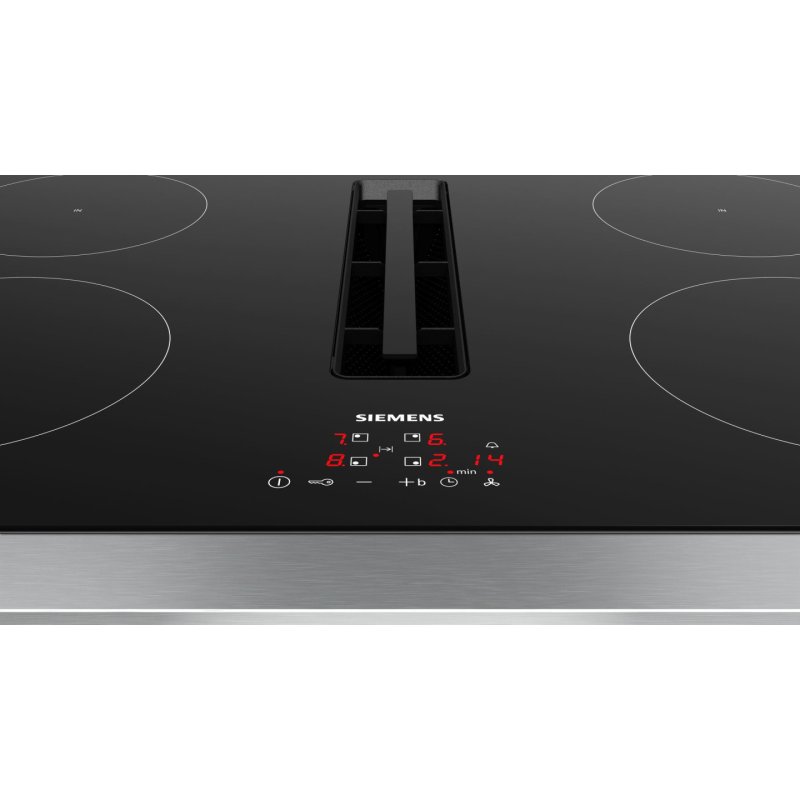 Siemens iQ300 EH811BE15E plaque Noir Intégré 80 cm Plaque avec zone à induction 4 zone(s) Hotte intégrée