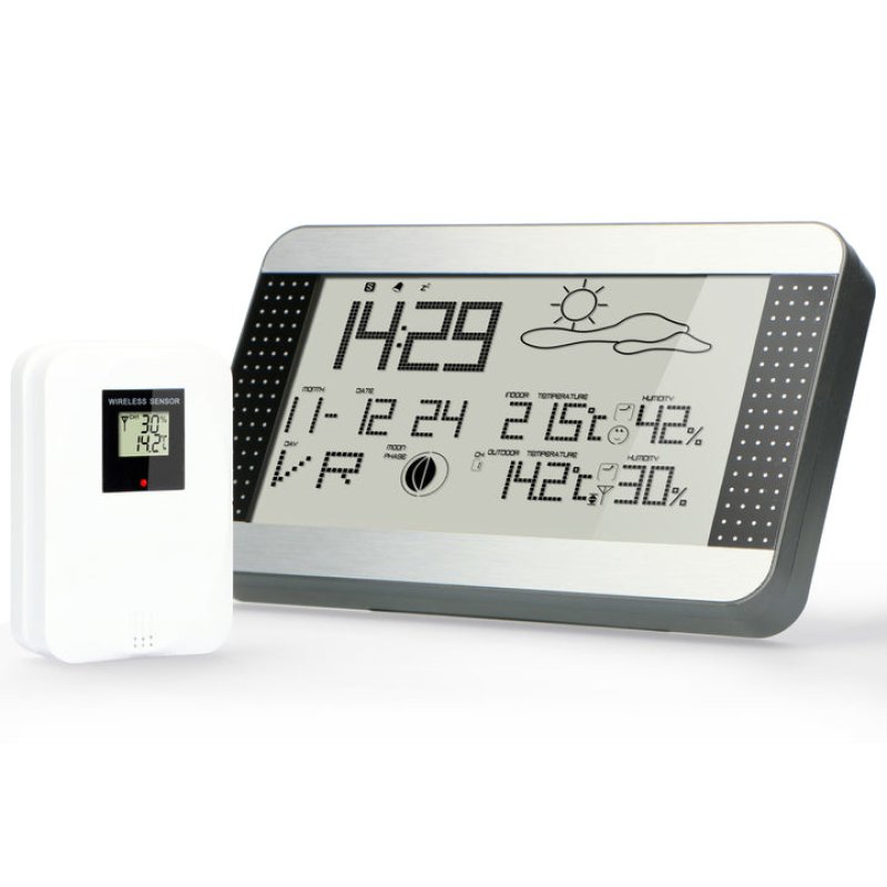 Alecto WS-1700 Black, Silver LCD Battery
