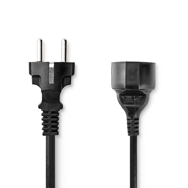 Nedis CEGB10200BK50 power cable Black 5 m Power plug type F
