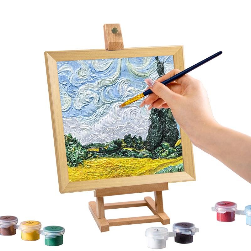 Peinture 3D en résine DIY - Champ de blé - 34x34cm