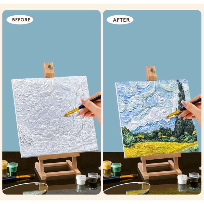 Peinture 3D en résine DIY - Champ de blé - 34x34cm