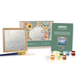 Peinture 3D en résine DIY - Nénuphars - 34x34cm