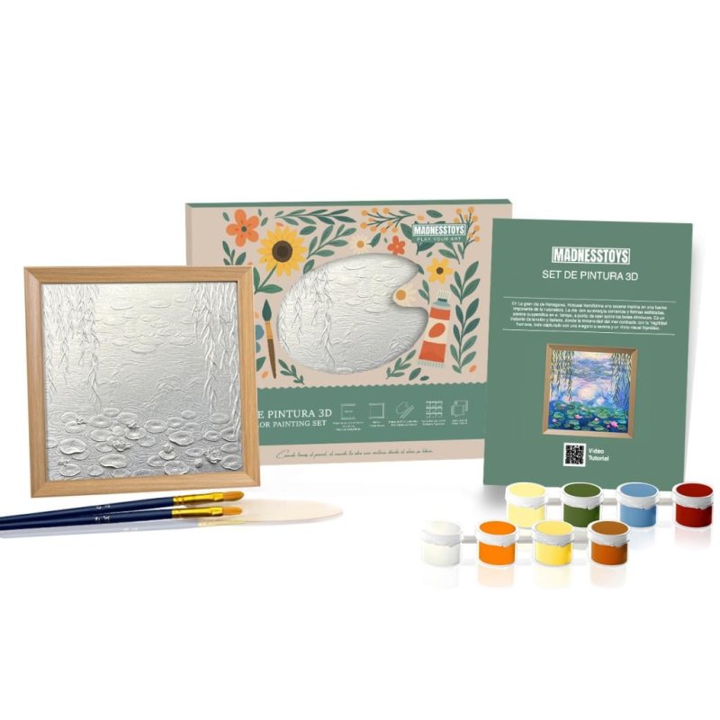 Peinture 3D en résine DIY - Nénuphars - 34x34cm