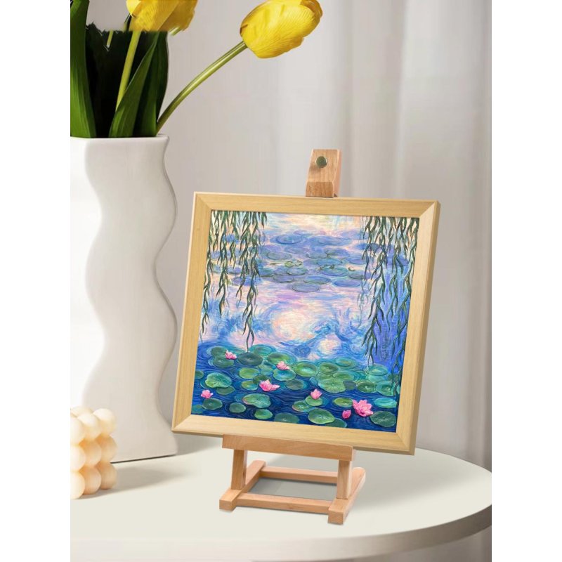 Peinture 3D en résine DIY - Nénuphars - 34x34cm