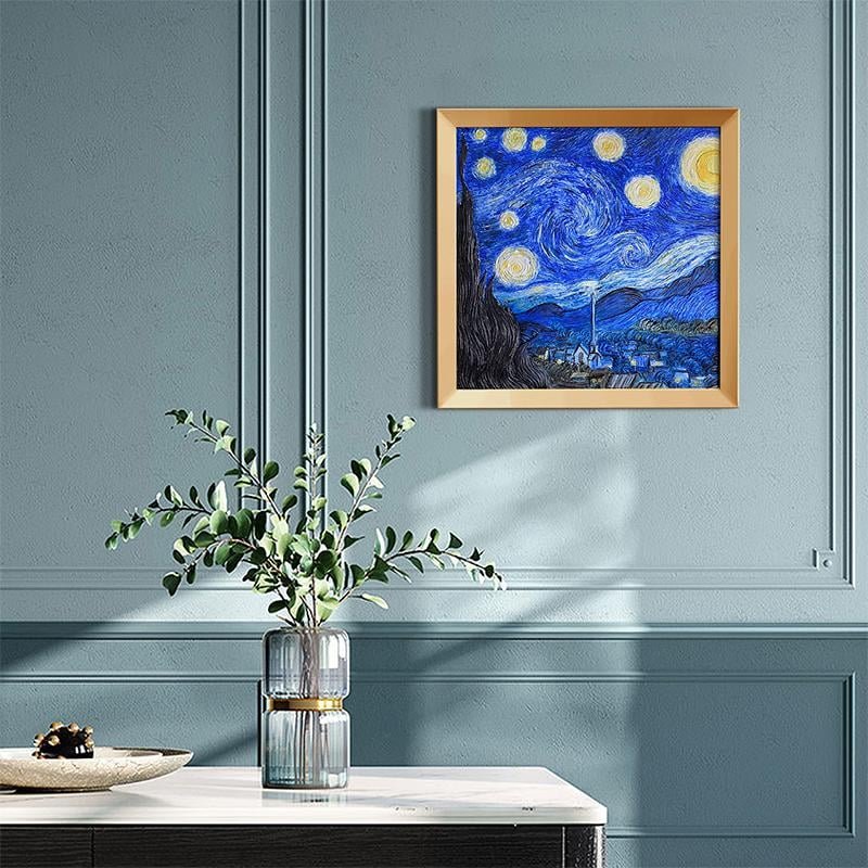 Peinture 3D en résine DIY - La Nuit Etoilée - 34x34cm