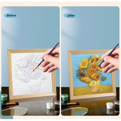 Peinture 3D en résine DIY - Tournesol - 34x34cm