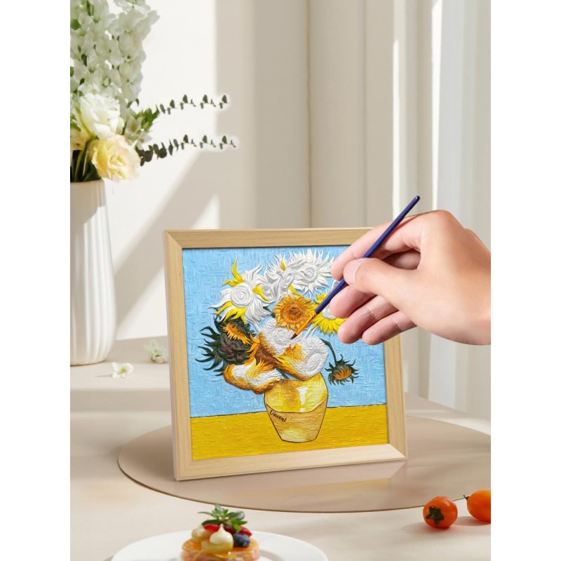 Peinture 3D en résine DIY - Tournesol - 34x34cm