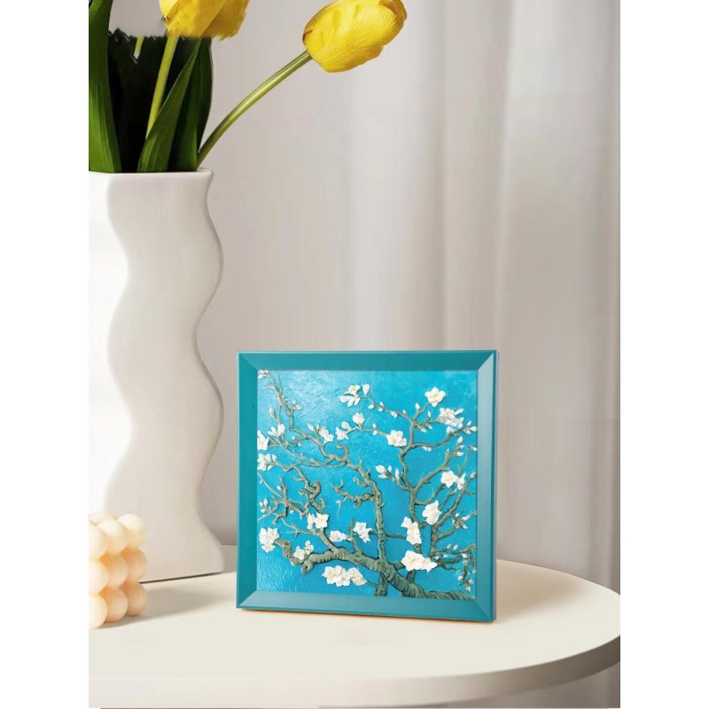 Peinture 3D en résine DIY - Fleur d'abricotier - 34x34cm