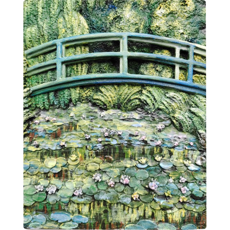 Peinture 3D en résine DIY - L'étang aux nénuphars - 13.5x10cm