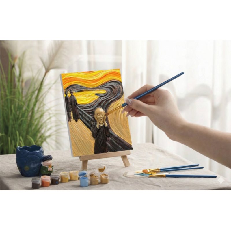 Peinture 3D en résine - Le Cri - DIY 13.5x10cm