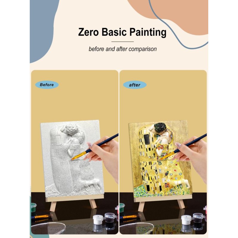 Peinture 3D en résine DIY - Le Baiser - 13.5x10cm