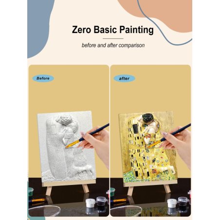 Peinture 3D en résine DIY - Le Baiser - 13.5x10cm
