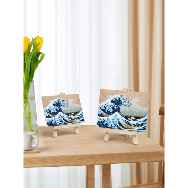 Peinture 3D en résine DIY - Grande Vague de Kanagawa - 13.5x10cm