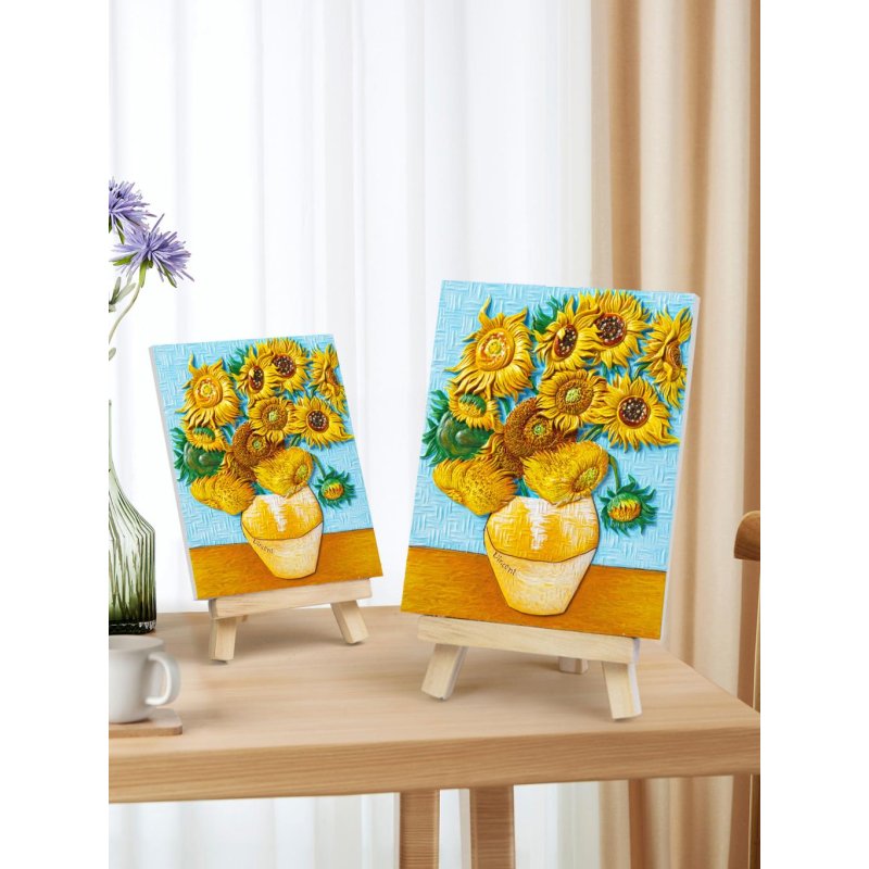 Peinture 3D en résine DIY - Tournesol - 13.5x10cm