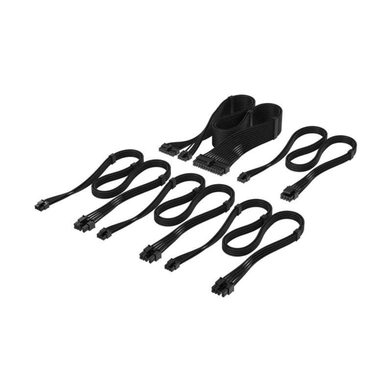 Corsair Premium Sleeved DC Cable Starter Kit, für Typ-5-Netzteil - schwarz