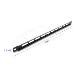 DELOCK 19" 0,5HE Panel mit Kabelbinderbefestigung schwarz