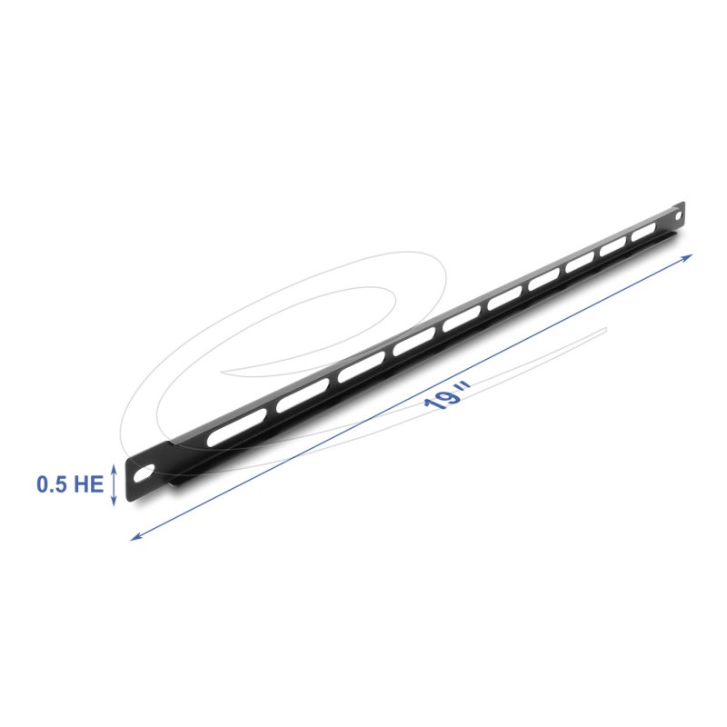 DELOCK 19" 0,5HE Panel mit Kabelbinderbefestigung schwarz