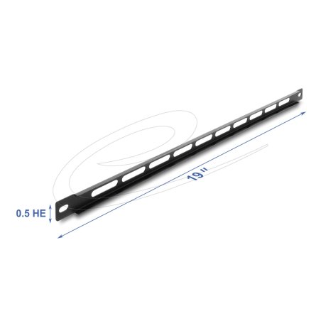 DELOCK 19" 0,5HE Panel mit Kabelbinderbefestigung schwarz
