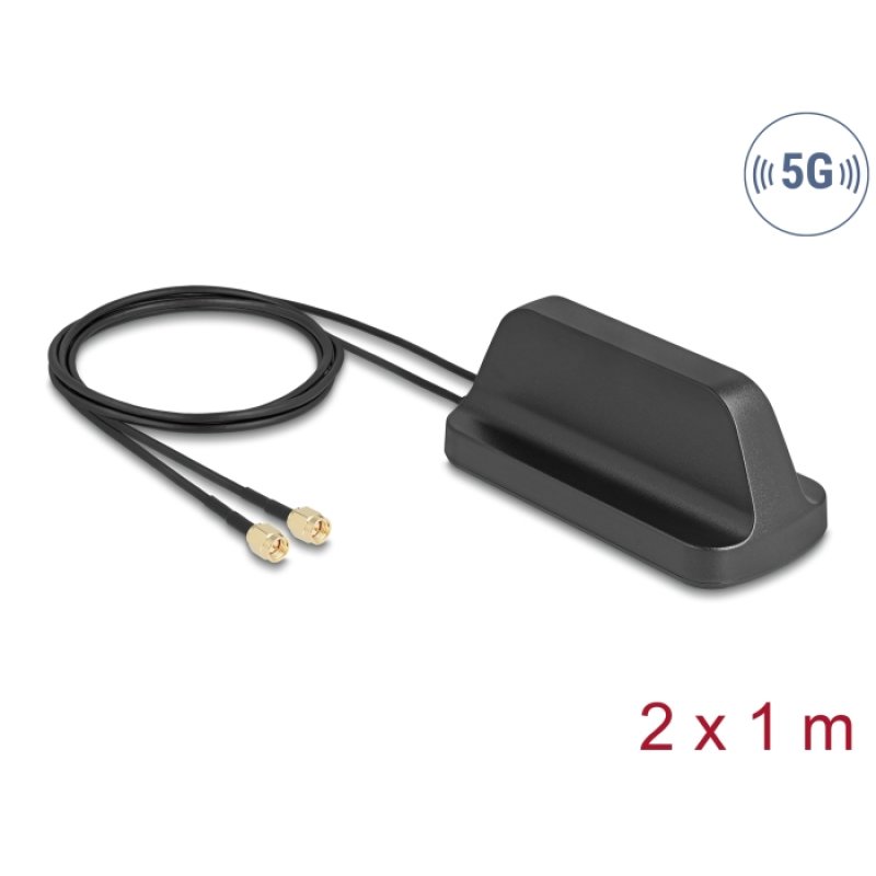 DELOCK 5G LTE GNSS WiFi 6 MIMO Antenne 2 x SMA Stecker 2,1 -