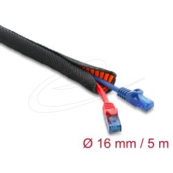 DELOCK Kabelschutzschl. Selbstschl. doppellagig 5mx16mm blck