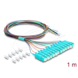 DELOCK LWL Kabel 12x SC-UPC Simpl St 12x off. Kabelende 1m