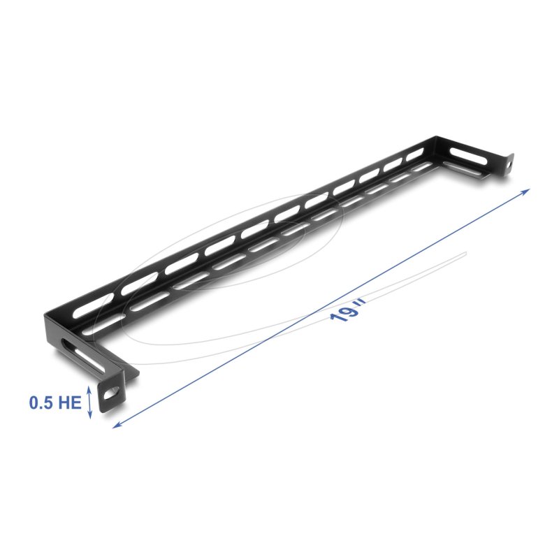 Delock 19? 0,5 HE Panel L-Form 80 mm mit Kabelbinderbefestigung schwarz