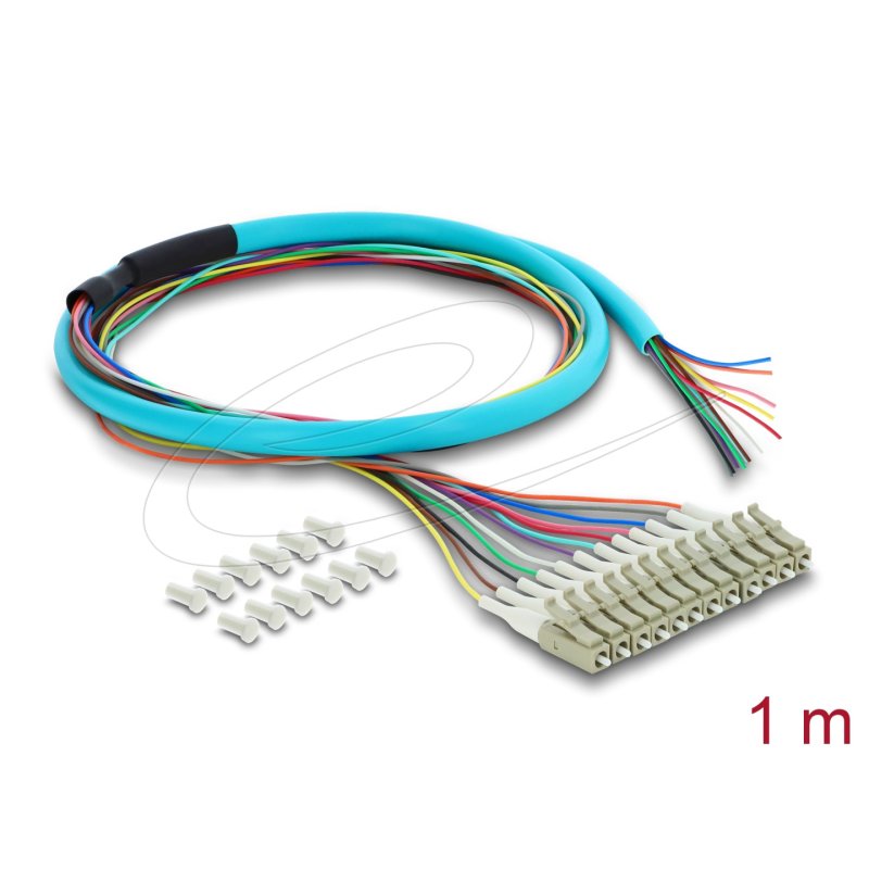 DeLOCK 91054 InfiniBand/fibre optic cable 1 m 12x LC Pigtail Blue
