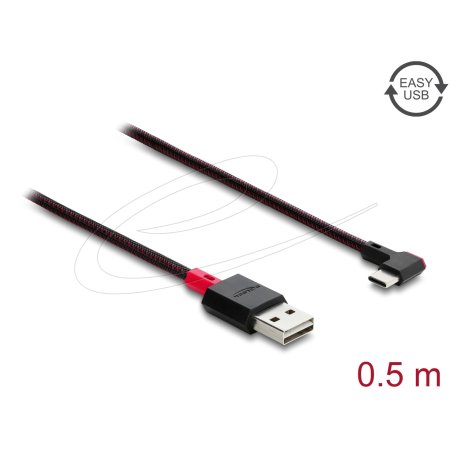 DeLOCK 81545 câble USB USB 2.0 0,5 m USB A USB C Rouge, Noir