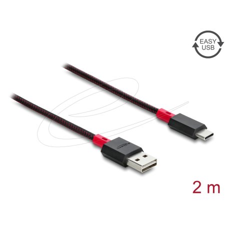 DeLOCK 81543 câble USB USB 2.0 2 m USB A USB C Rouge, Noir