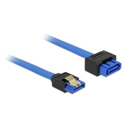 DELOCK Verlngerungskabel SATA 6 Gb/s Buchse gerade SATA Stecker mit Einrastfunktion gerade 30cm blau