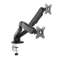 Manhattan Support de bureau double pour TV/moniteurs (bras à ressort à Bras articulé), écrans 10" à 27", fixation