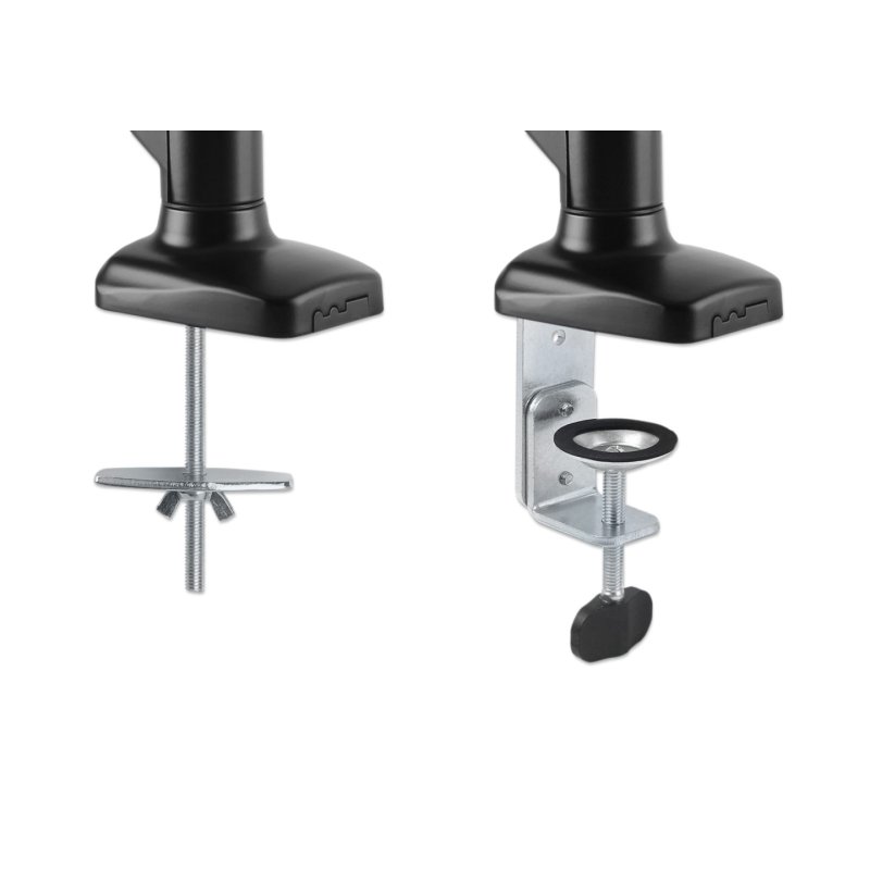 Manhattan Support de bureau double pour TV/moniteurs (bras à ressort à Bras articulé), écrans 10" à 27", fixation