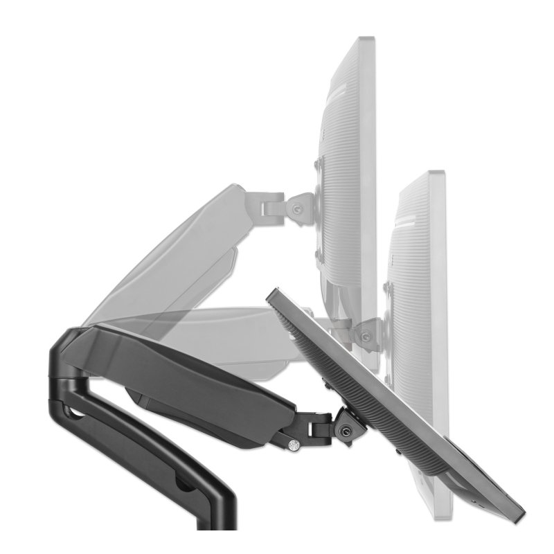 Manhattan Support de bureau double pour TV/moniteurs (bras à ressort à Bras articulé), écrans 10" à 27", fixation