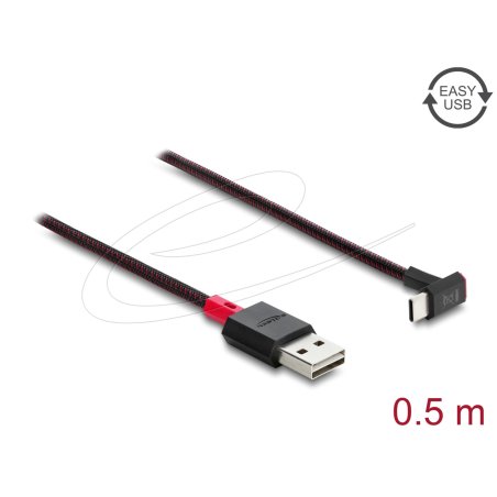 DeLOCK 81549 USB cable USB 2.0 0.5 m USB A USB C Red, Black