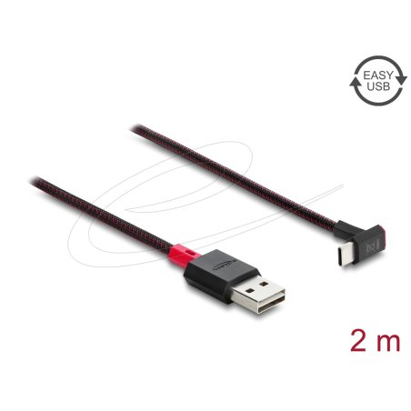 DeLOCK 81551 câble USB USB 2.0 2 m USB A USB C Rouge, Noir