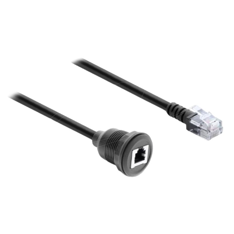 Delock Kabel RJ12 Stecker zu RJ12 Buchse zum Einbau 50 cm schwarz