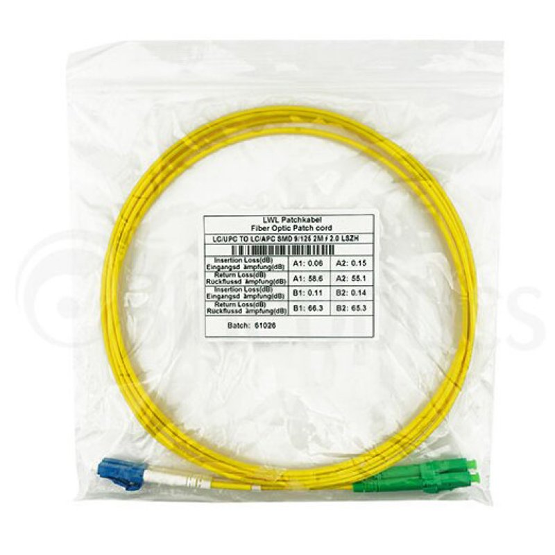 BlueOptics LWL Patchkabel Duplex LC-UPC / LC-APC SM OS2 1,0m
