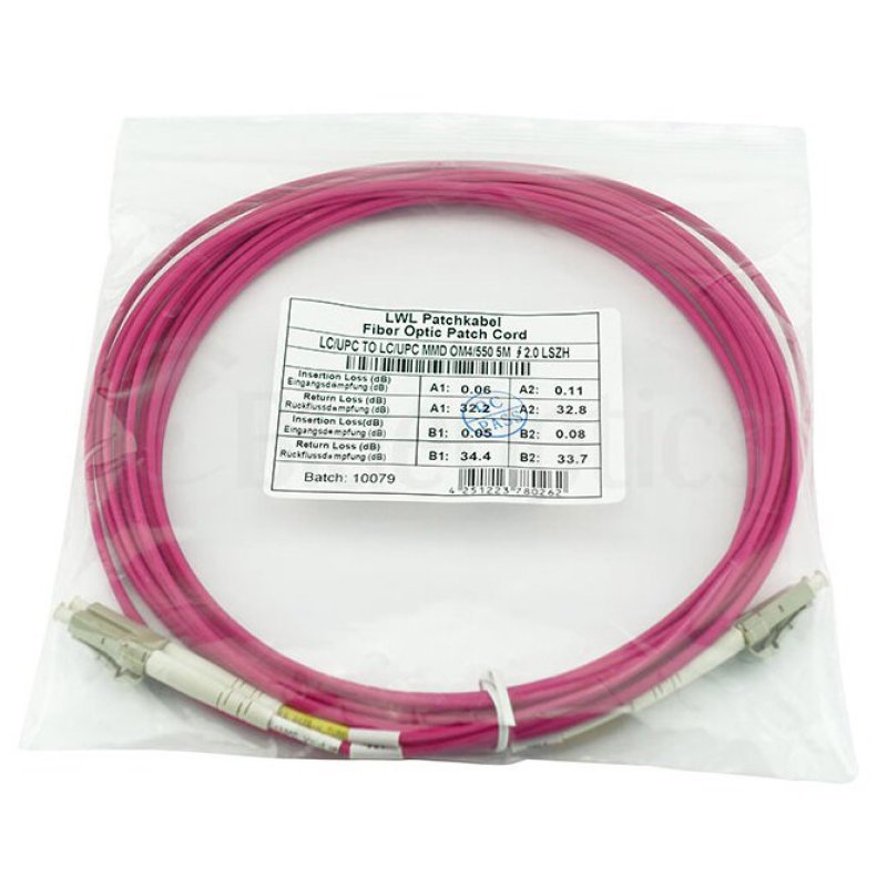 BlueOptics LWL Patchkabel LC / LC MM OM4 magenta 3,0m