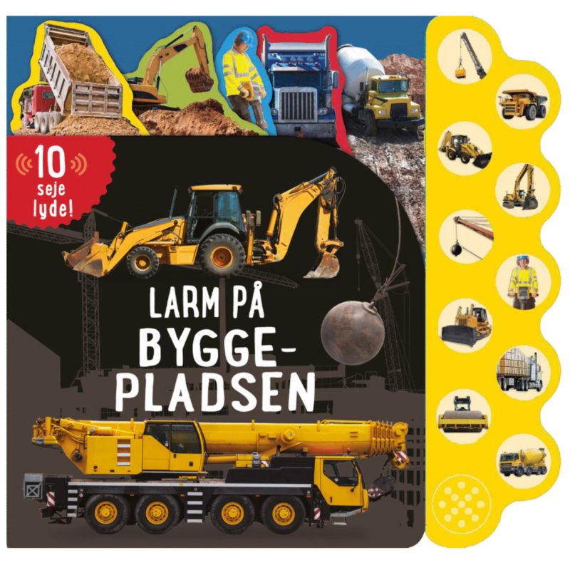 Stor papbog m/10 lyde: Larm på byggepladsen