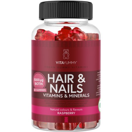 VitaYummy - Hair & Nails Vitaminer Raspberry 60 Pcs