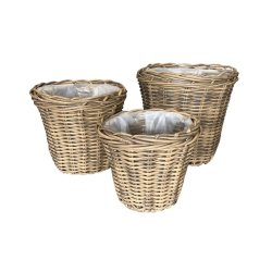 Scandinavian Collection - Rattan Plant Baskets - Natural - Set of 3