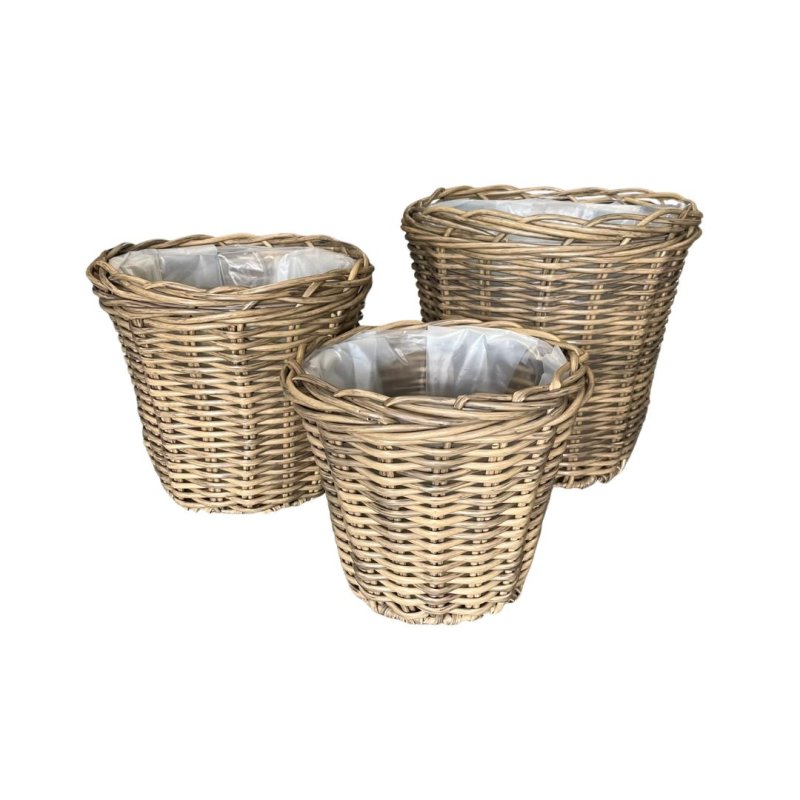 Scandinavian Collection - Rattan Plant Baskets - Natural - Set of 3