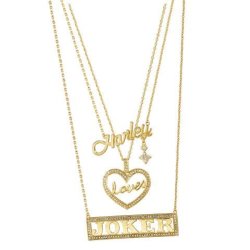 SUICIDE SQUAD - Harley Loves Joker - Lot de 3 pendentifs