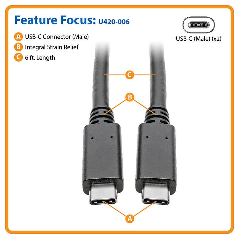 Eaton Tripp Lite USB-C Cable M/M