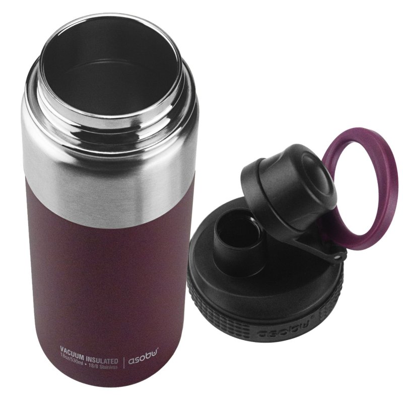 - Alpine Flask - isolierte Edelstahl Outdoorflasche 530ml Burgunderrot