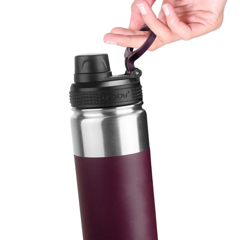 - Alpine Flask - isolierte Edelstahl Outdoorflasche 530ml Burgunderrot